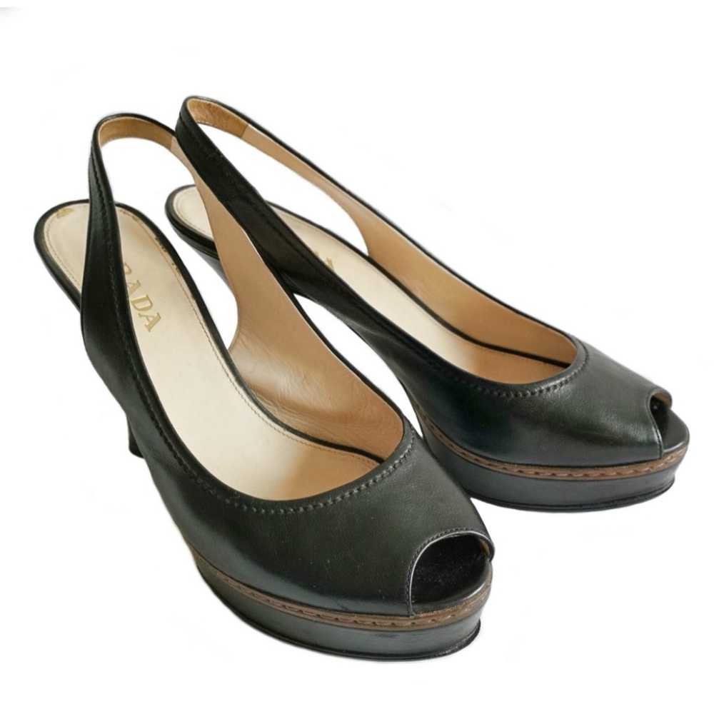Prada Sling-back shoes  size 37 1/2 Black